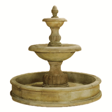 Isola Two Tier Pond Outdoor Cast Stone Garden Fountain Fountain Tuscan